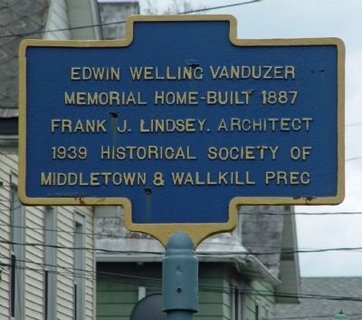 Edwin Welling VanDuzer Home Marker image. Click for full size.