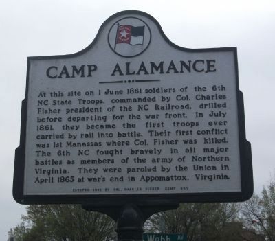 Camp Alamance Marker. Click for full size. Camp Alamance Marker image. Click for full size.