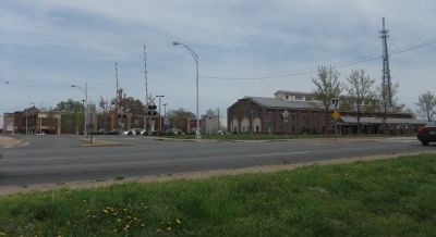 Camp Alamance Marker and the Burlington Amtrak Station. Click for full size. Camp Alamance Marker and the Burlington Amtrak Station image. Click for full size.