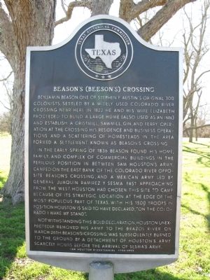 Beason's (Beeson's) Crossing Marker image. Click for full size.