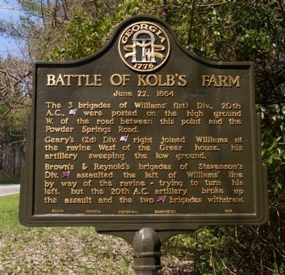 Battle of Kolbs Farm Marker image. Click for full size.