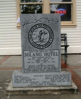 Solano Hotel Marker (Obverse) image. Click for full size.