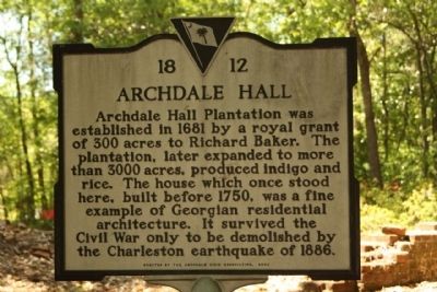 Archdale Hall Marker image. Click for full size.