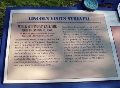 Left Section - Lincoln Visits Strevell Marker image. Click for full size.