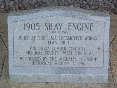 1905 Shay Engine Marker image. Click for full size.