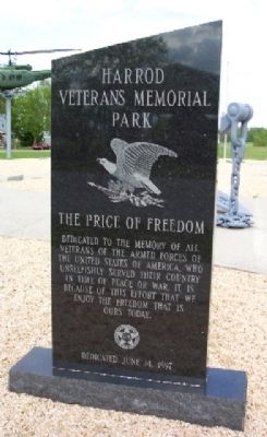 Harrod Veterans Memorial Park Marker (Front) image. Click for full size.