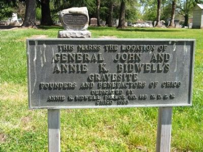 General John and Annie K. Bidwell Gravesite Marker image. Click for full size.