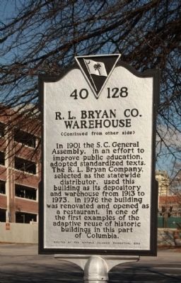 R.L. Bryan Co. Warehouse Marker, reverse side image. Click for full size.