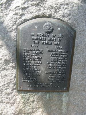 Chico World War I Memorial Marker. Click for full size. Chico World War I Memorial Marker image. Click for full size.
