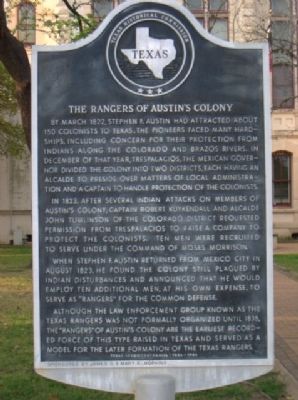 The Rangers of Austin's Colony Marker image. Click for full size.