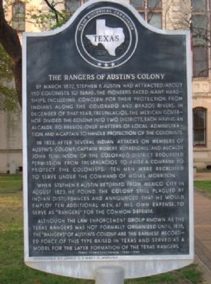 The Rangers of Austin's Colony Marker image. Click for full size.