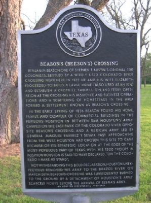 Beason's (Beeson's) Crossing Marker image. Click for full size.
