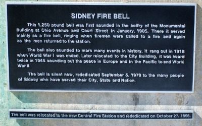 Sidney Fire Bell Marker image. Click for full size.