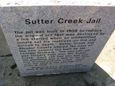 Sutter Creek Jail Marker image. Click for full size.