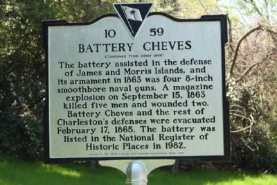 Battery Cheves Marker, reverse side. Click for full size. Battery Cheves Marker, reverse side image. Click for full size.