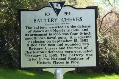 Battery Cheves Marker, reverse side image. Click for full size.