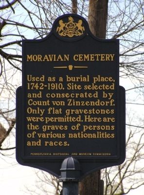 Moravian Cemetery Marker image. Click for full size.