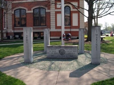Looking East - - W. W. II War Memorial - Livingston County Illinois Marker. Click for full size. Looking East - - W. W. II War Memorial - Livingston County Illinois Marker image. Click for full size.