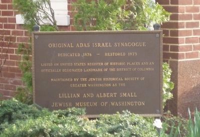 Original Adas Israel Synagogue Marker image. Click for full size.