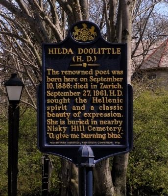 Hilda Doolittle Marker. Click for full size. Hilda Doolittle Marker image. Click for full size.