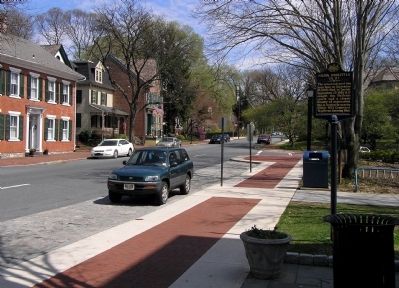 Wide view of the Hilda Doolittle Marker. Click for full size. Wide view of the Hilda Doolittle Marker image. Click for full size.