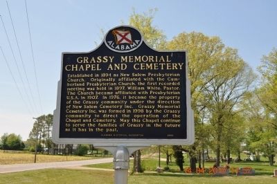 Grassy Memorial Chapel and Cemetery Marker image. Click for full size.