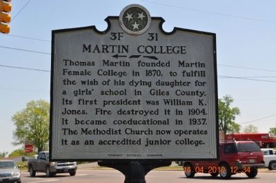 Martin College Marker image. Click for full size.