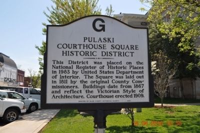 Pulaski Courthouse Square Historic District Marker image. Click for full size.
