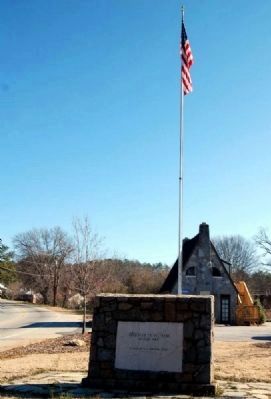 World War Veterans Monument<br>Veterans Service Station in Background image. Click for full size.