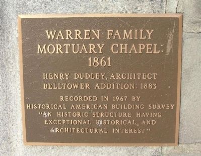 Warren Family Mortuary Chapel: 1861 Marker image. Click for full size.