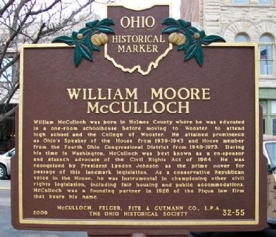 William Moore McCullough Marker (Side A) image. Click for full size.