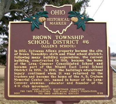 Brown Township School District #6 Marker image. Click for full size.