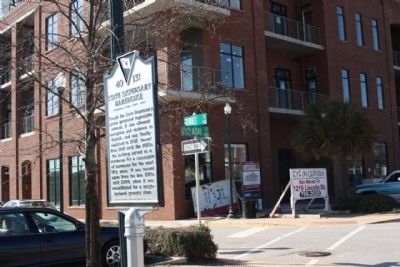 State Dispensary Warehouse Marker at Geddes and Pulaski Streets. Click for full size. State Dispensary Warehouse Marker at Geddes and Pulaski Streets image. Click for full size.