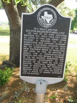 W.C. Trout and the Counter-Balanced Pumping Unit Marker image. Click for full size.