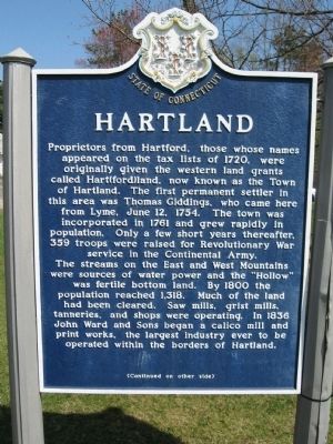 Hartland Marker image. Click for full size.
