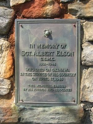In Memory of Sgt. Albert Elson Marker. Click for full size. In Memory of Sgt. Albert Elson Marker image. Click for full size.