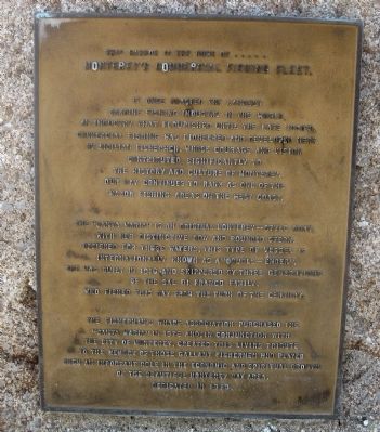 Monterey's Commercial Fishing Fleet Marker. Click for full size. Monterey's Commercial Fishing Fleet Marker image. Click for full size.
