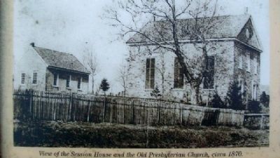 View of the Session House and Old Presbyterian Church Photo on Marker image. Click for full size.