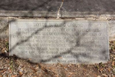 Taylor Burying Ground Marker. Click for full size. Taylor Burying Ground Marker image. Click for full size.