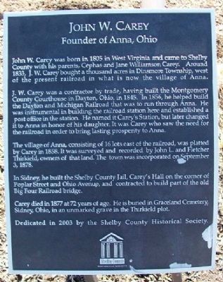 John W. Carey Marker. Click for full size. John W. Carey Marker image. Click for full size.