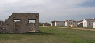 Restored and unrestored buildings at Fort McKavett. Click for full size. Restored and unrestored buildings at Fort McKavett image. Click for full size.