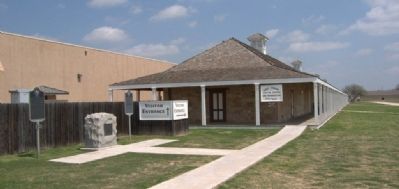 Entrance to Fort Concho Visitor Center with historical markers. image. Click for full size.