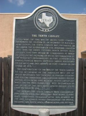 The Tenth Cavalry Marker. Click for full size. The Tenth Cavalry Marker image. Click for full size.