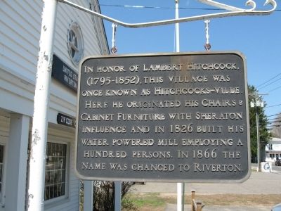 In Honor of Lambert Hitchcock Marker. Click for full size. In Honor of Lambert Hitchcock Marker image. Click for full size.