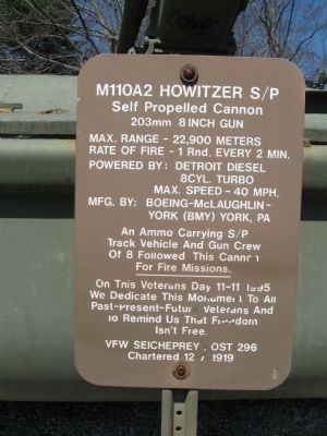 M110A2 Howitzer S/P Marker. Click for full size. M110A2 Howitzer S/P Marker image. Click for full size.
