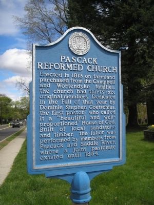 Pascack Reformed Church Marker image. Click for full size.