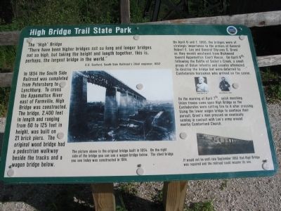 High Bridge Trail State Park Marker image. Click for full size.