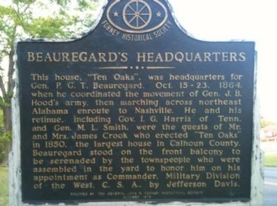 Beauregard's Headquarters Marker image. Click for full size.