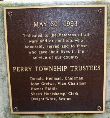 Perry Township Veterans Memorial Marker image. Click for full size.