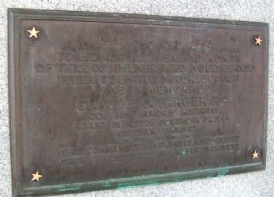 Beaverdam & Vicinity World War II Memorial (Rear) image. Click for full size.
